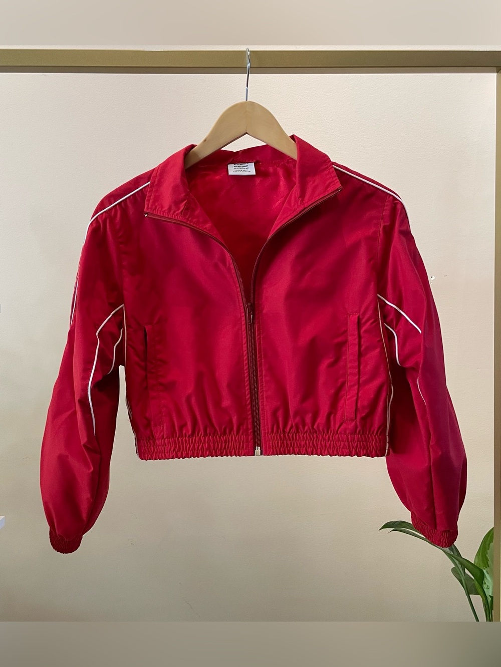 Vetements Red Cropped Track Jacket with White Piping 2017 Demna Gvasalia Era